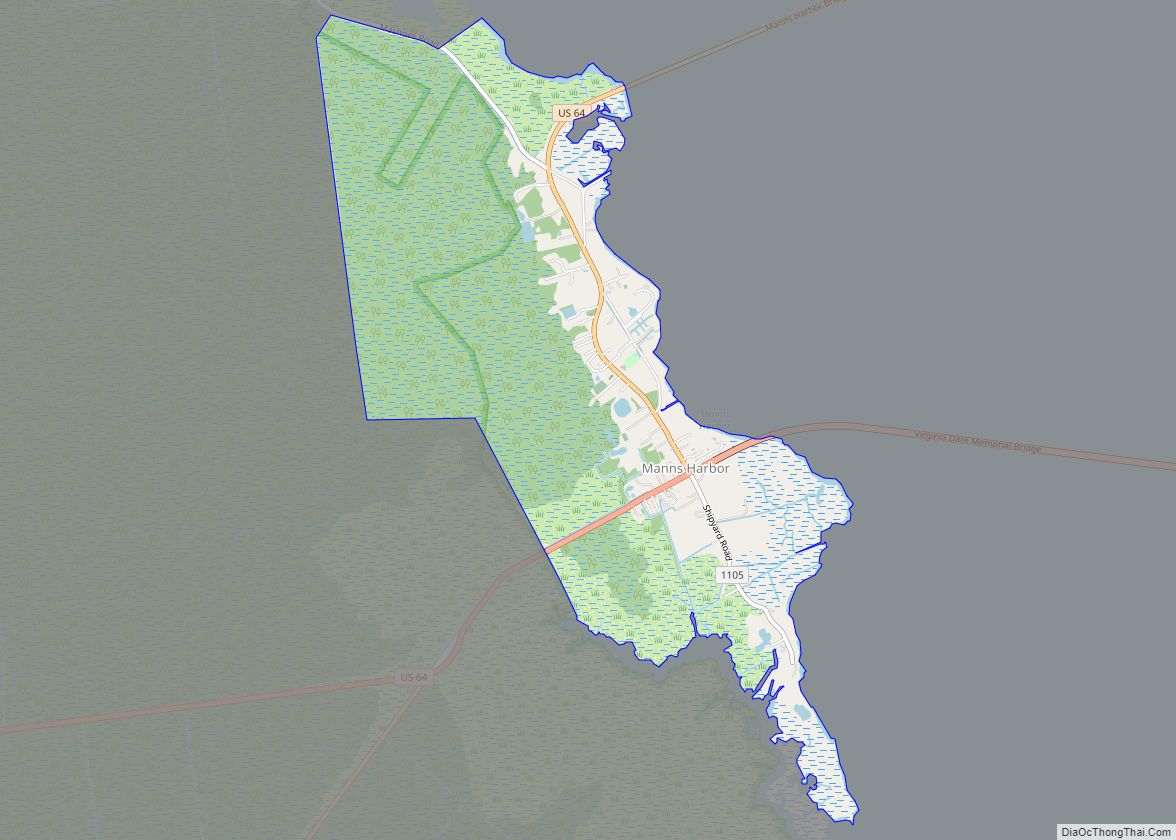 Map of Manns Harbor CDP