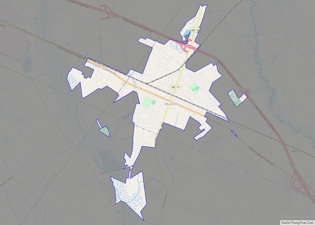 Map of Maxton town