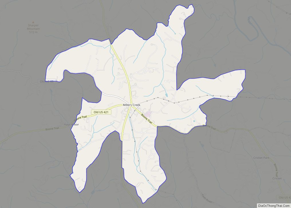 Map of Millers Creek CDP