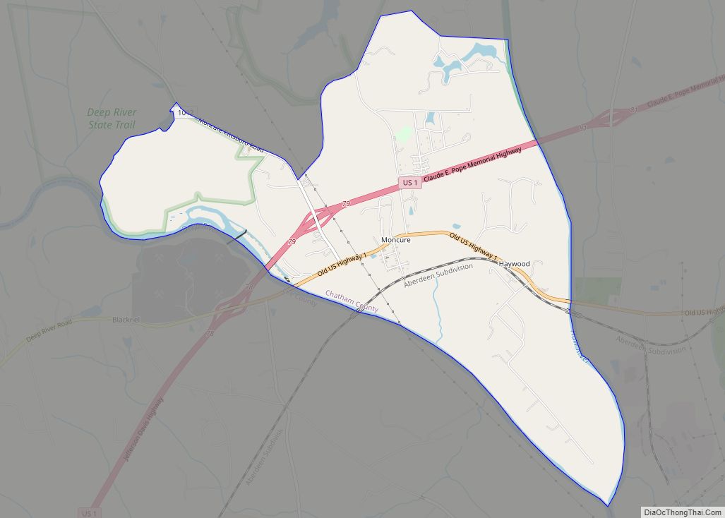 Map of Moncure CDP