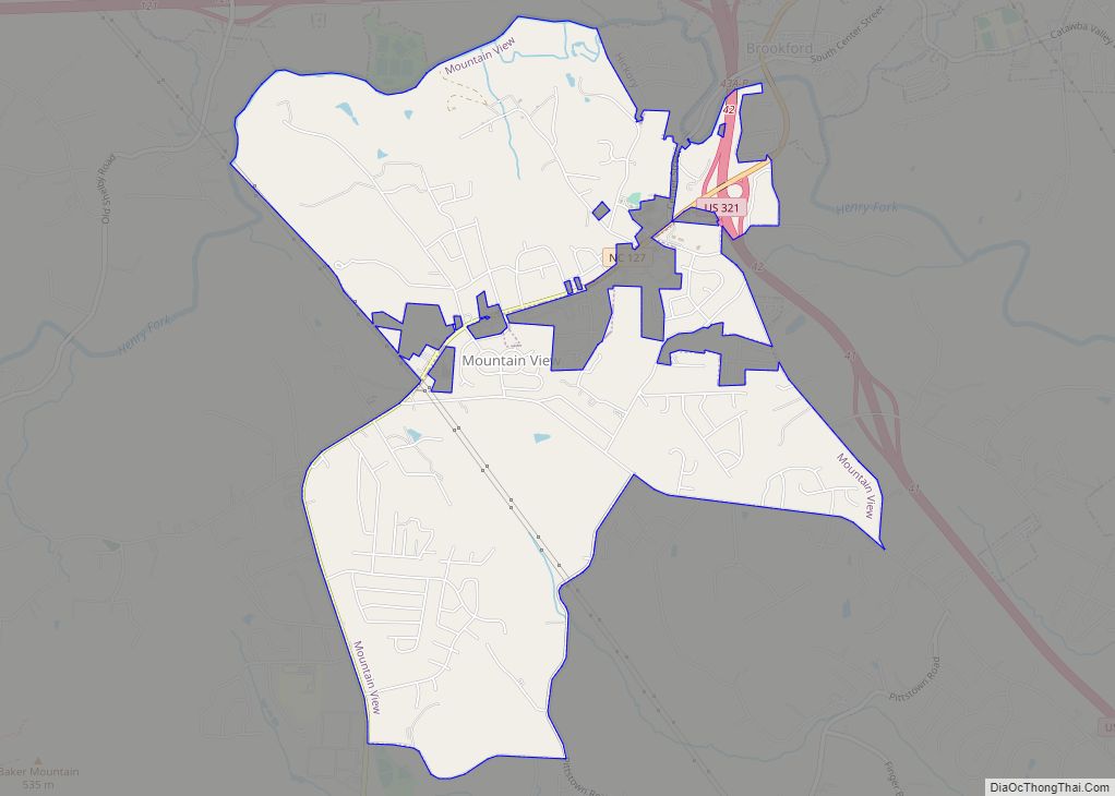 Map of Mountain View CDP, North Carolina