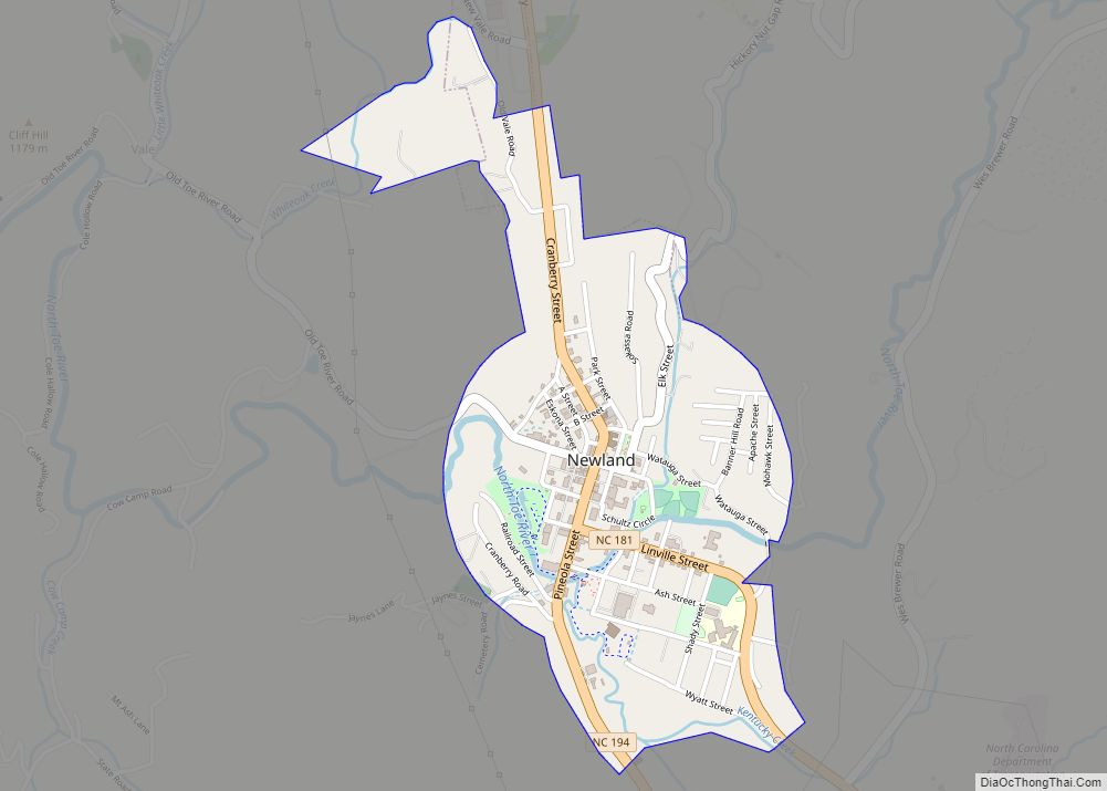 Map of Newland town