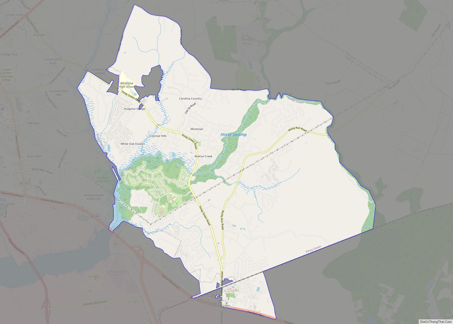 Map of Piney Green CDP