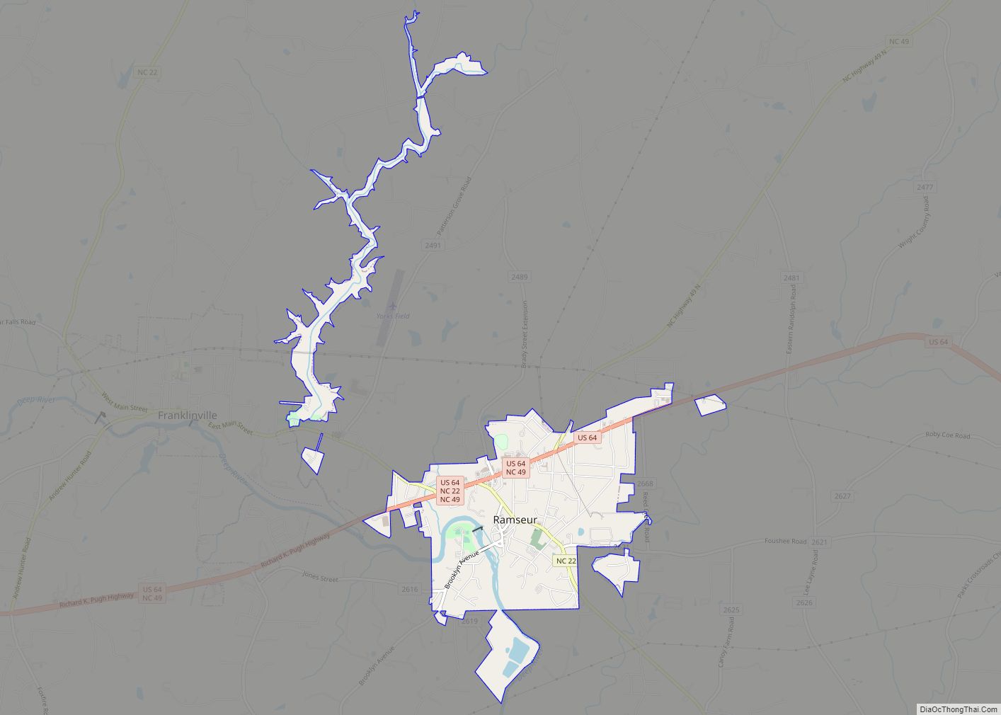 Map of Ramseur town