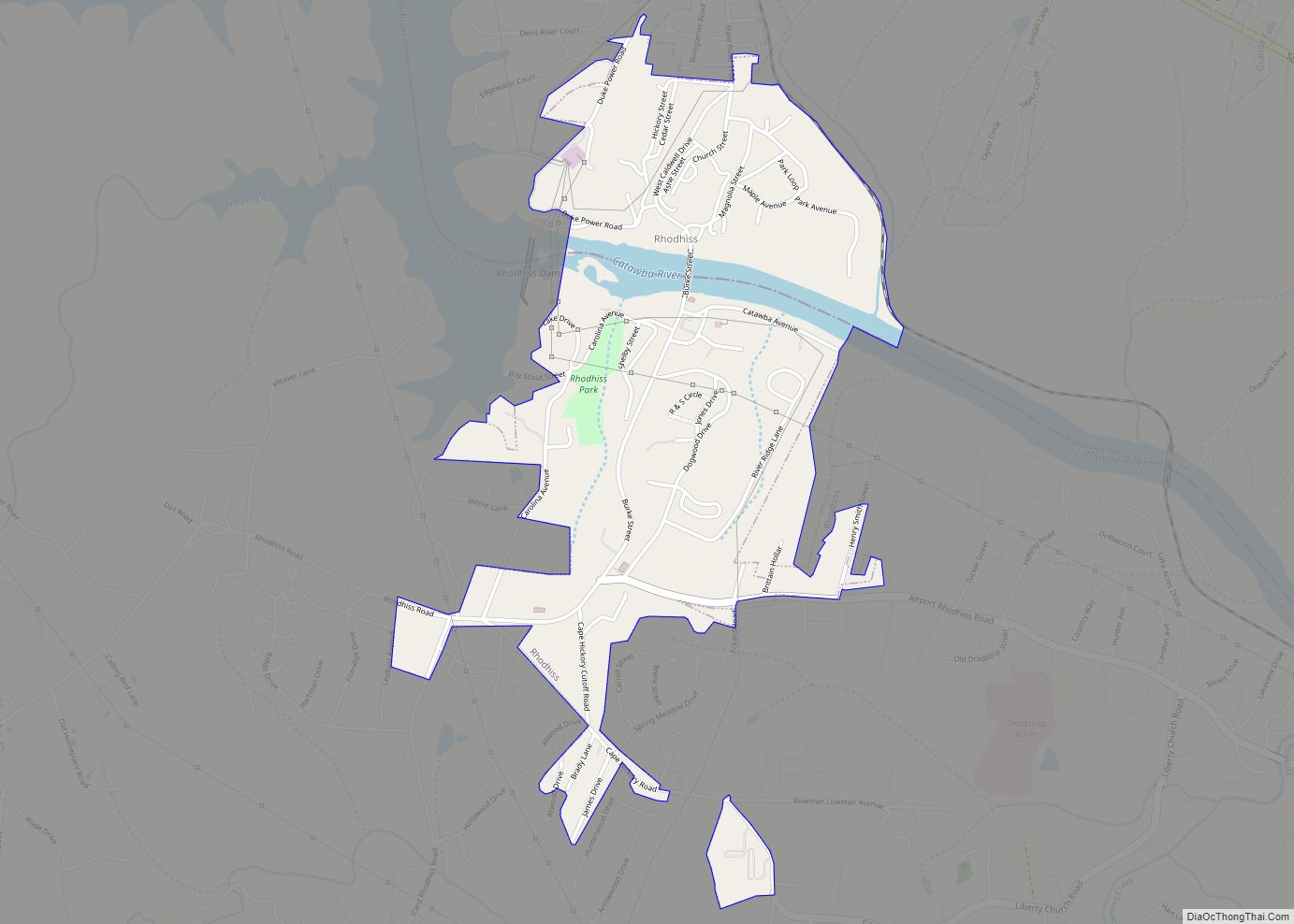 Map of Rhodhiss town