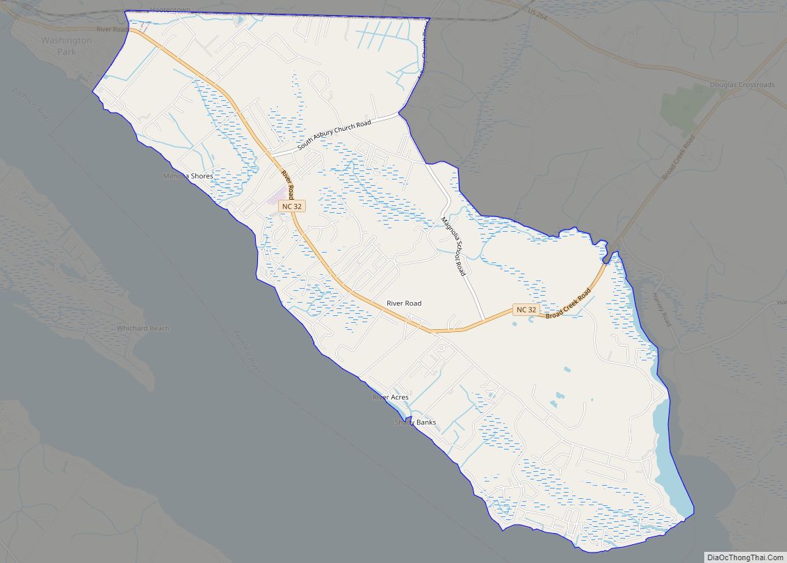 Map of River Road CDP, North Carolina