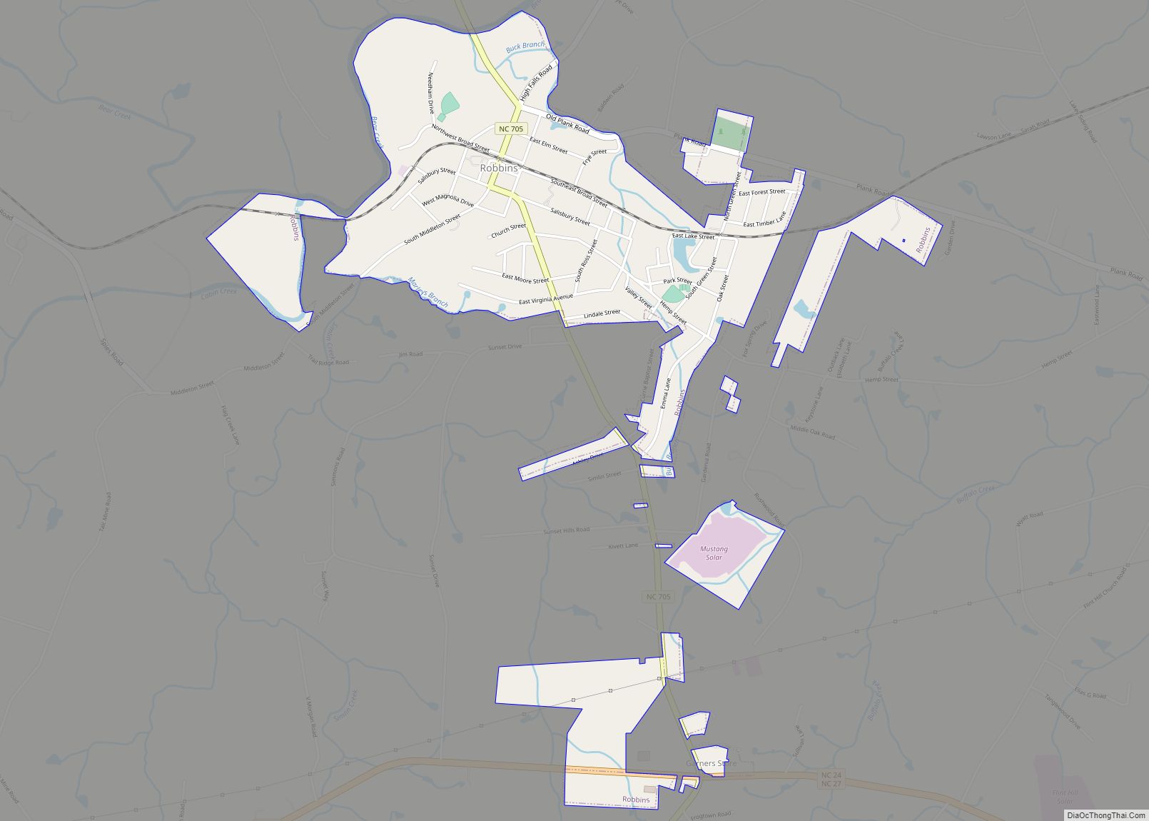 Map of Robbins town, North Carolina