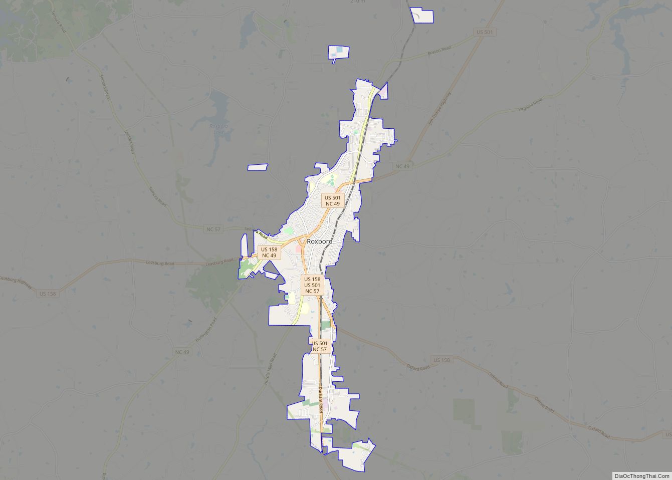 Map of Roxboro city