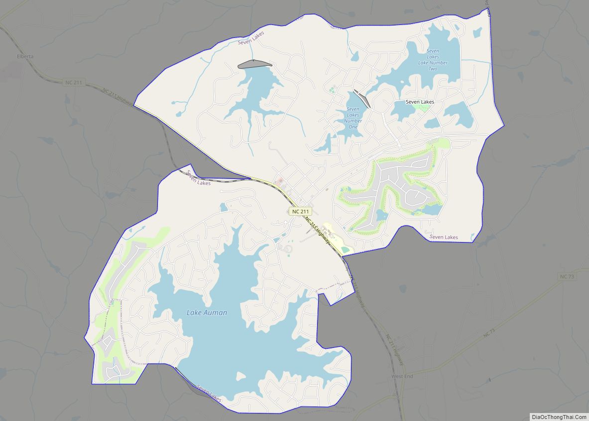 Map of Seven Lakes CDP