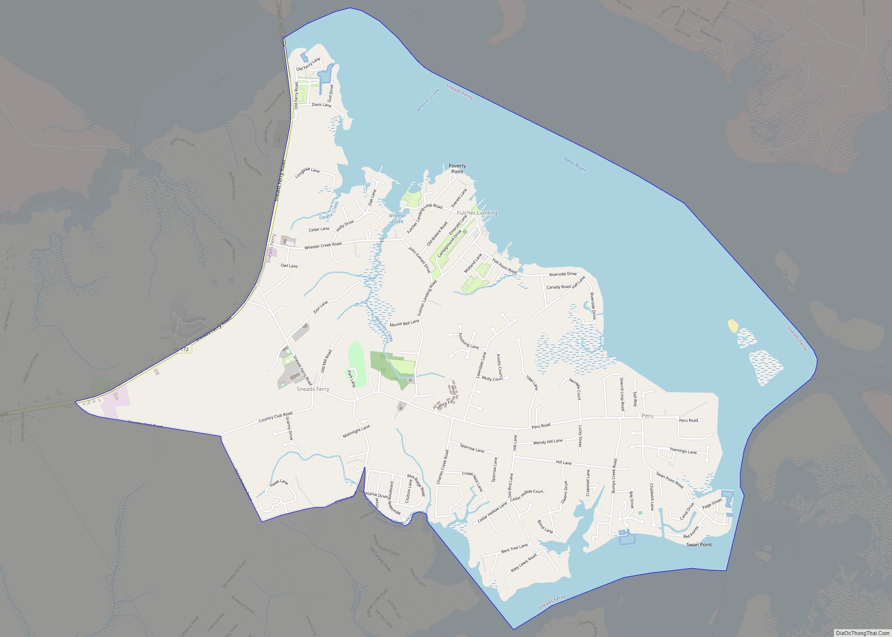 Map of Sneads Ferry CDP