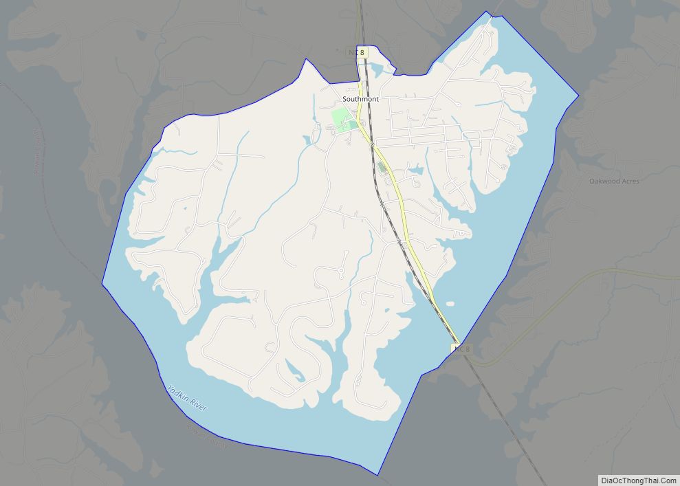 Map of Southmont CDP, North Carolina