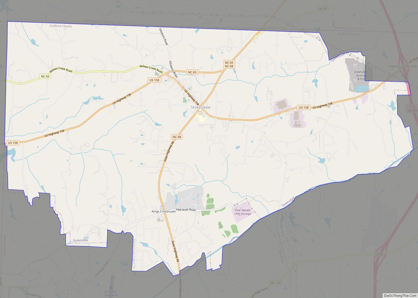 Map of Stokesdale town