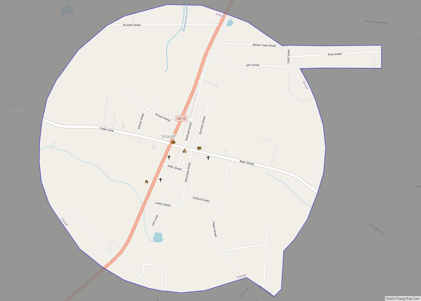 Map of Stovall town