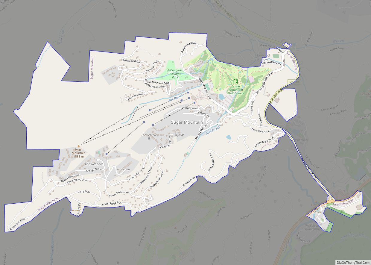 Map of Sugar Mountain village