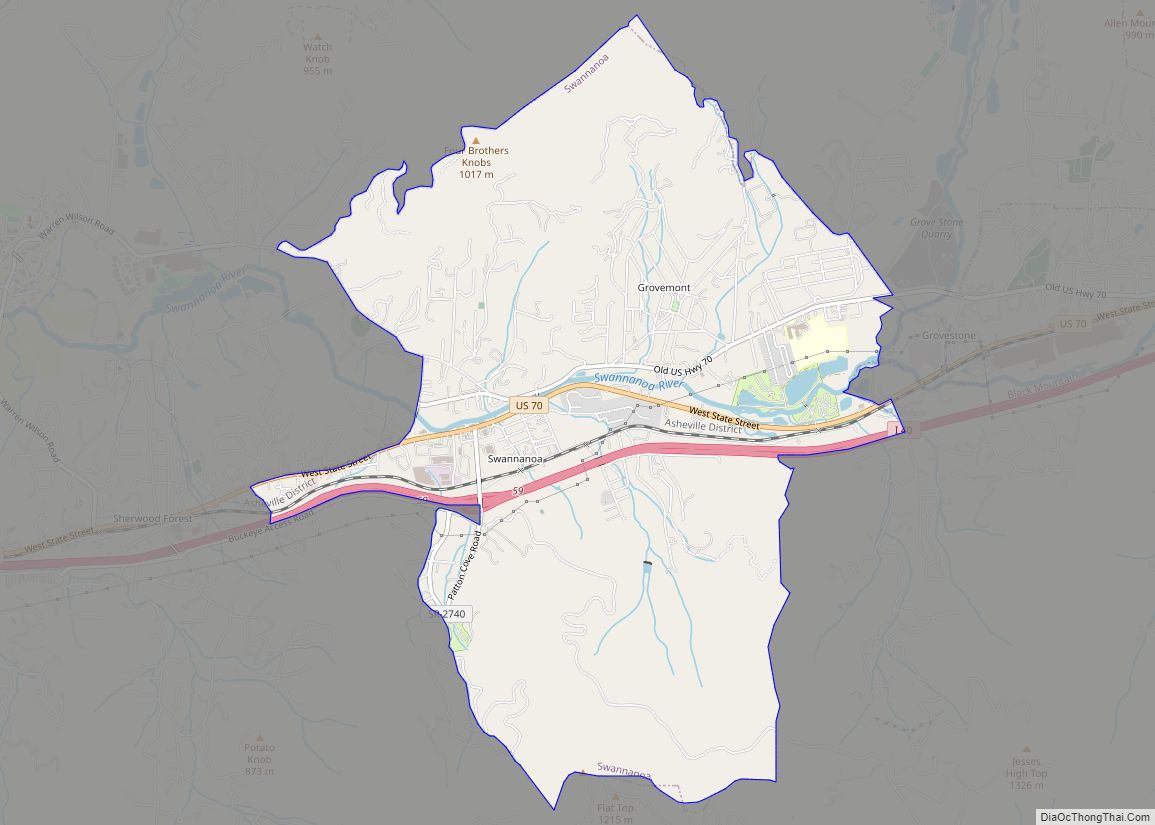 Map of Swannanoa CDP