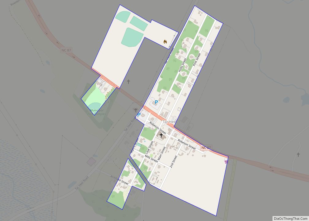 Map of Tar Heel town