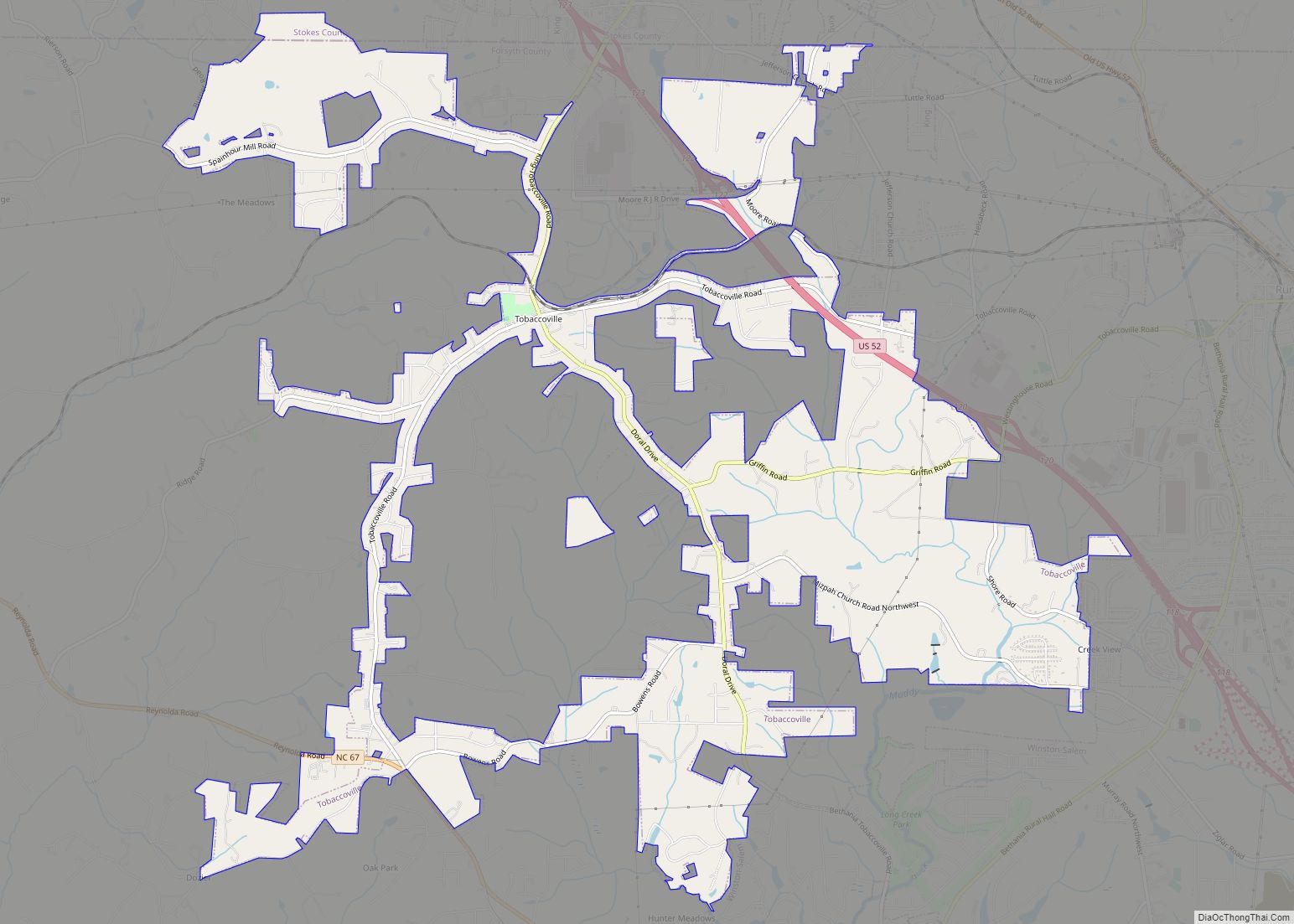 Map of Tobaccoville village