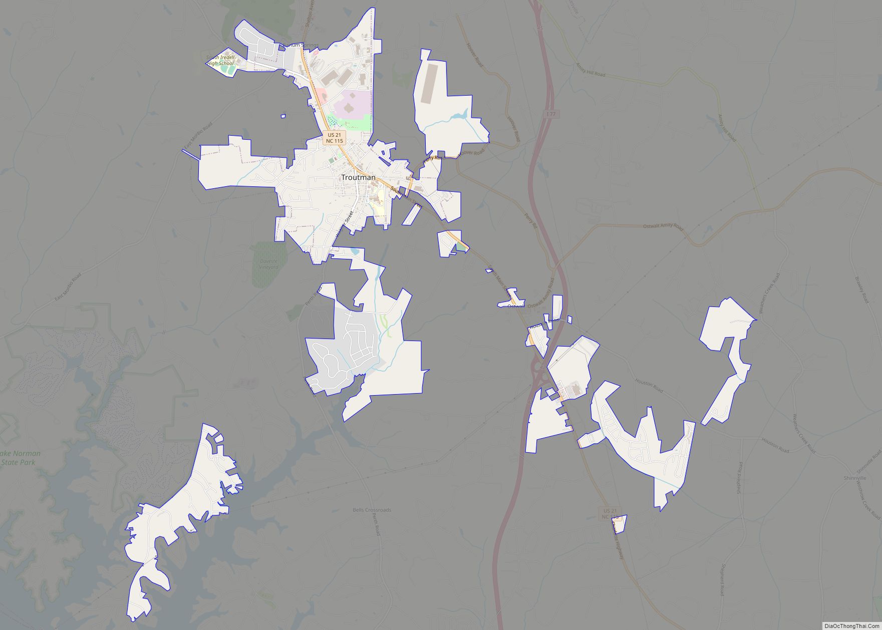 Map of Troutman town