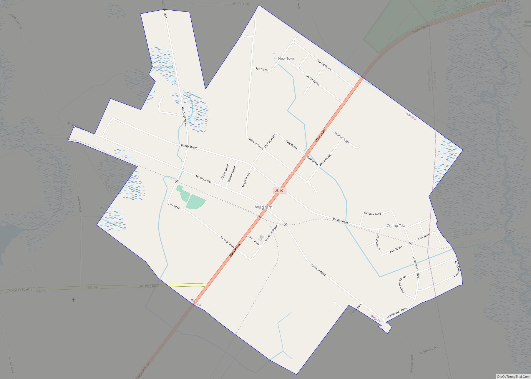 Map of Wagram town