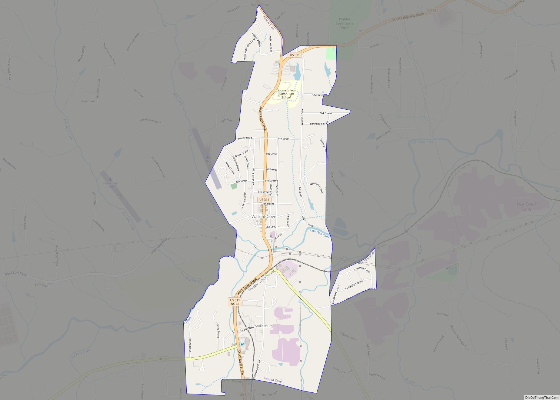 Map of Walnut Cove town