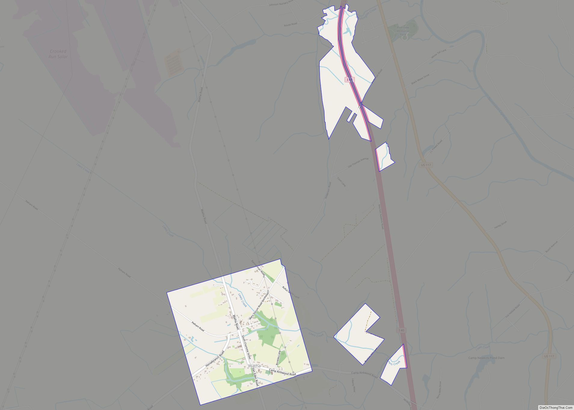 Map of Watha town