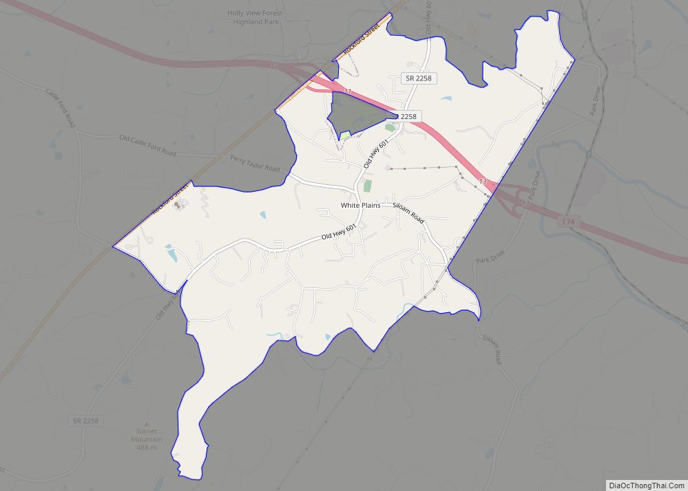 Map of White Plains CDP, North Carolina