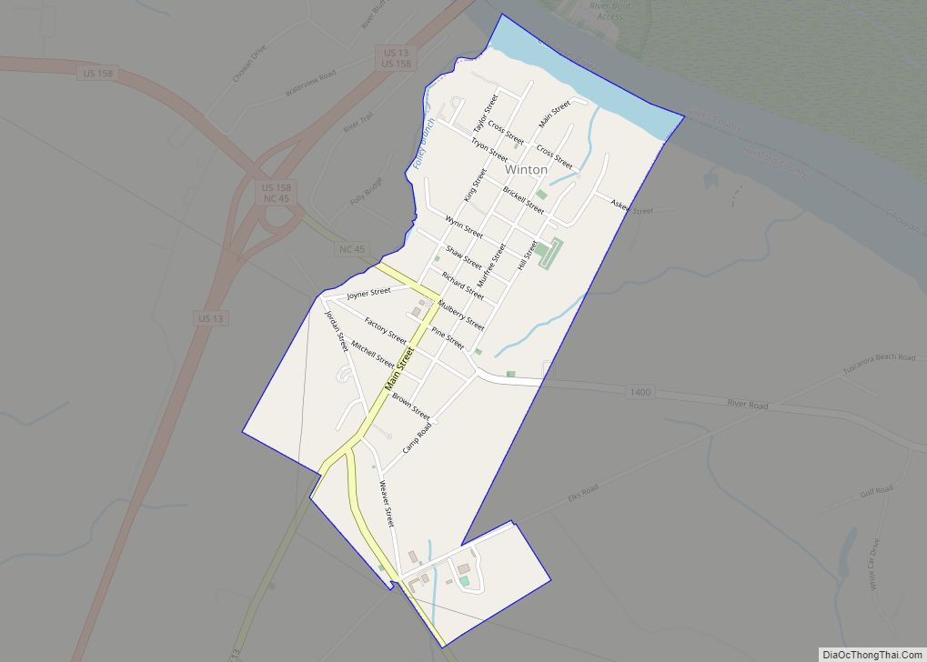 Map of Winton town, North Carolina