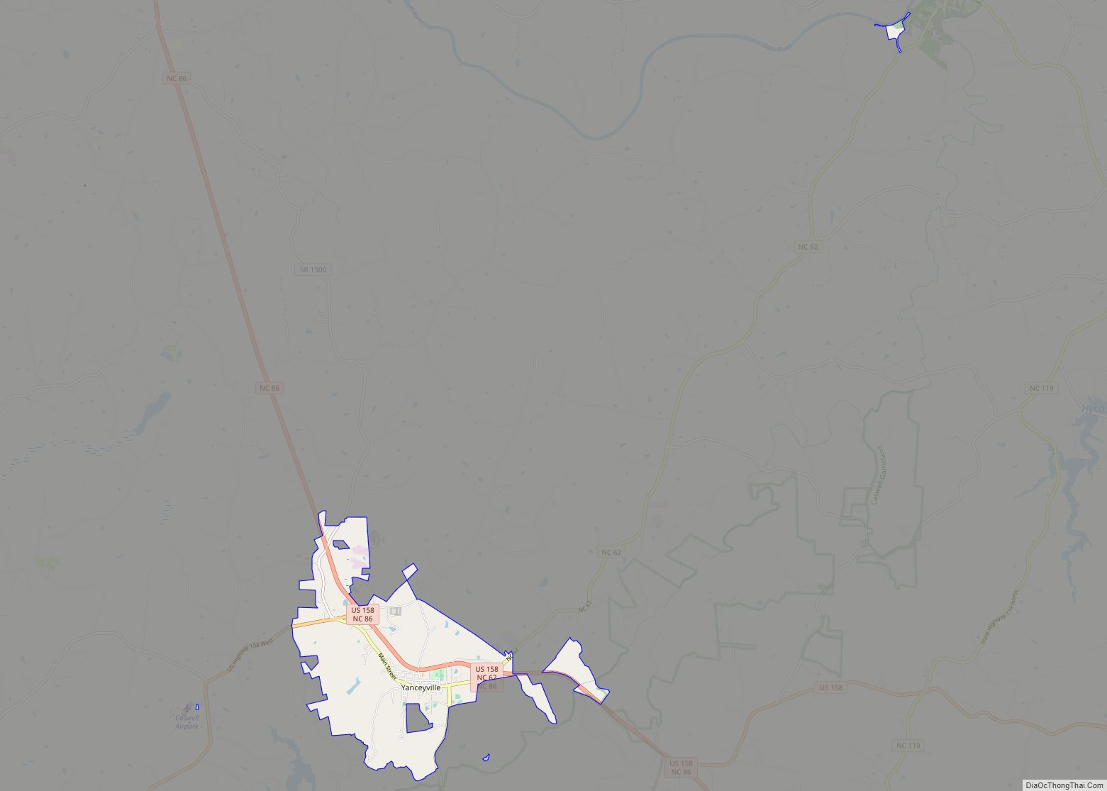 Map of Yanceyville town