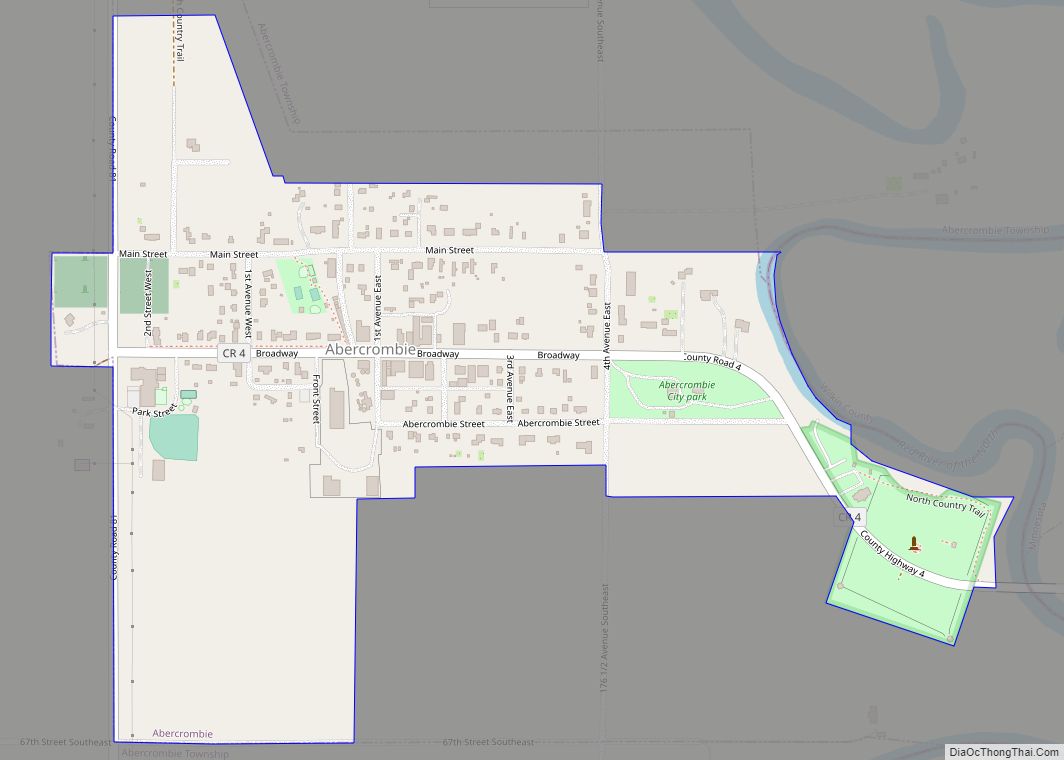 Map of Abercrombie city