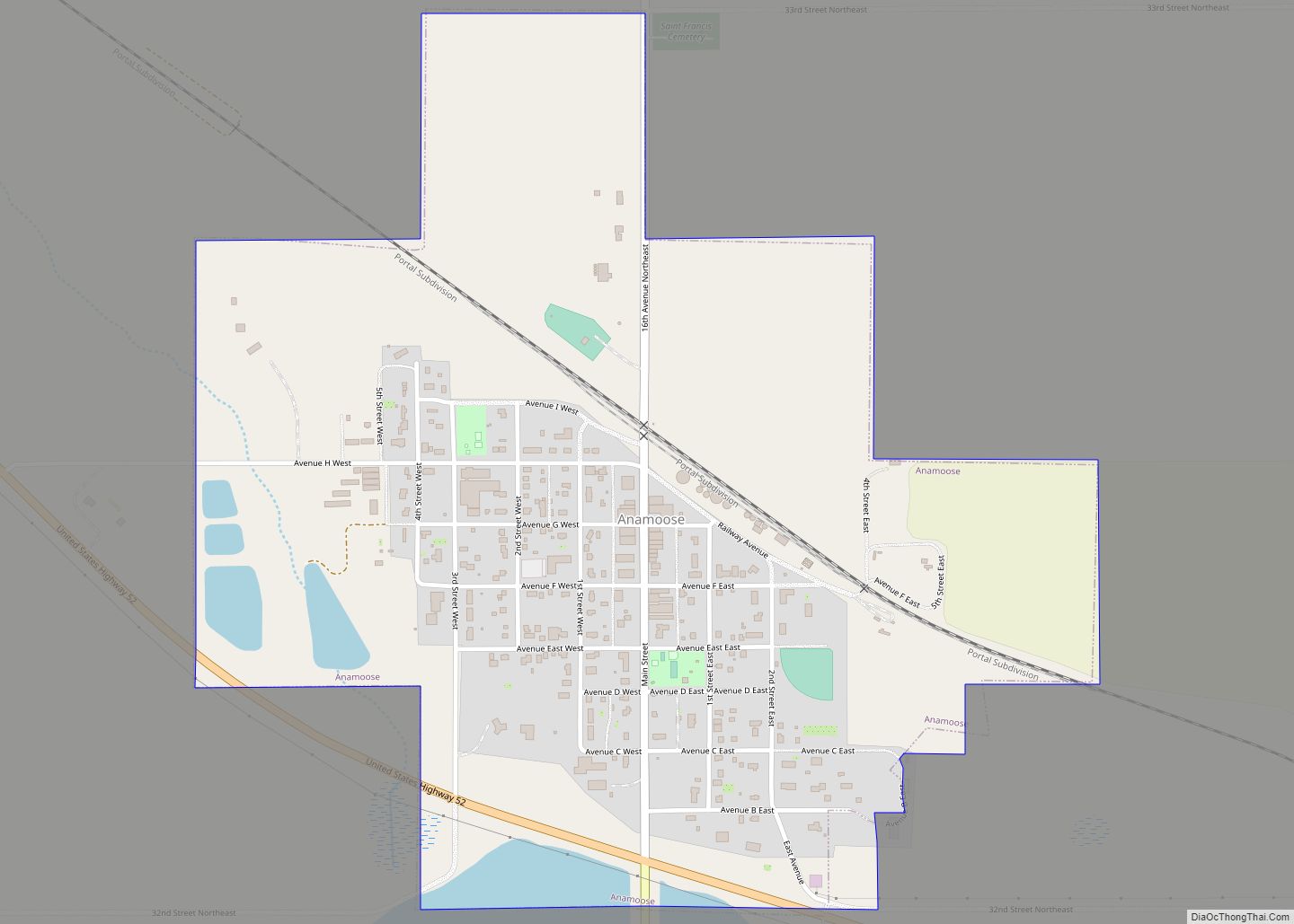 Map of Anamoose city
