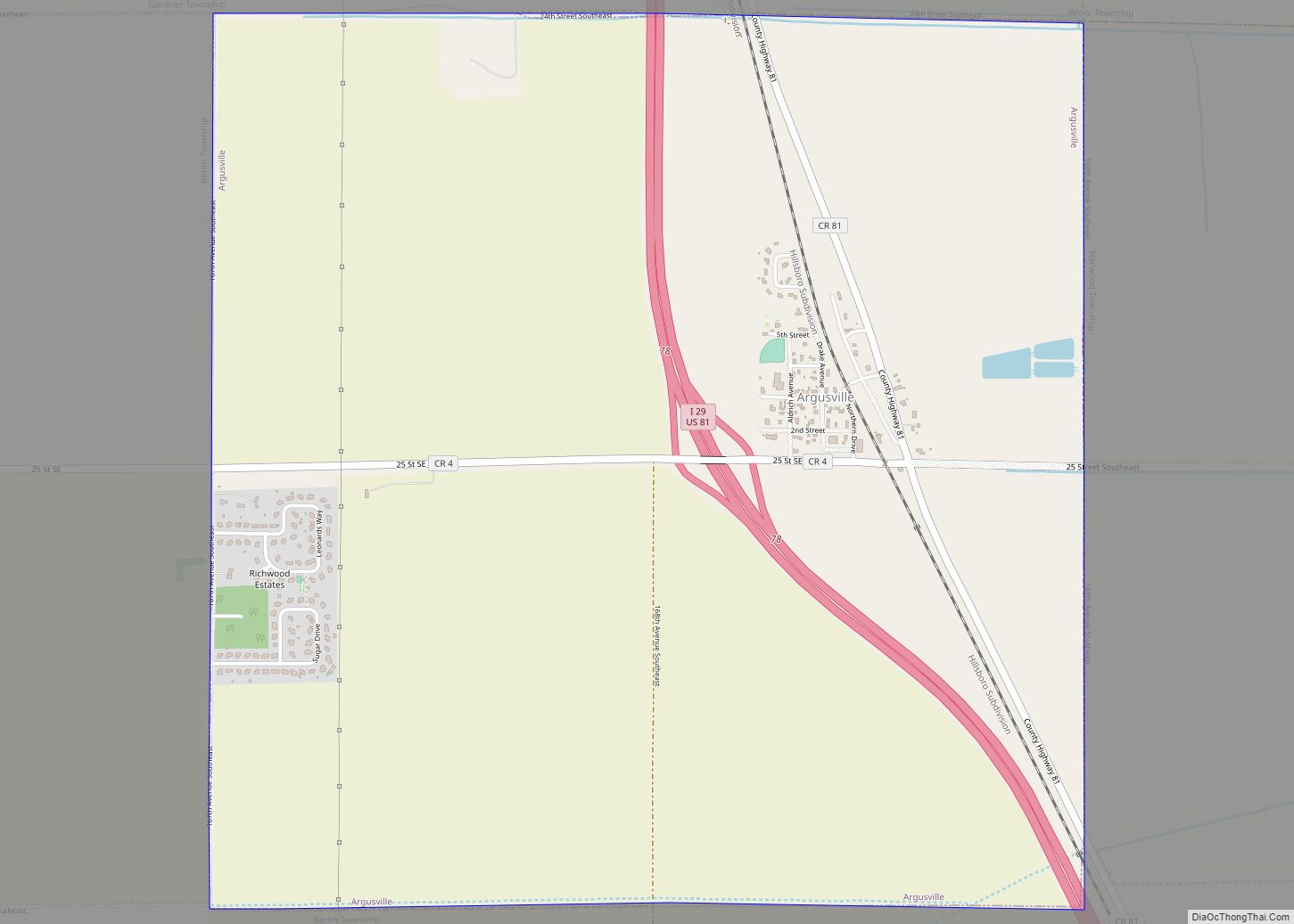 Map of Argusville city