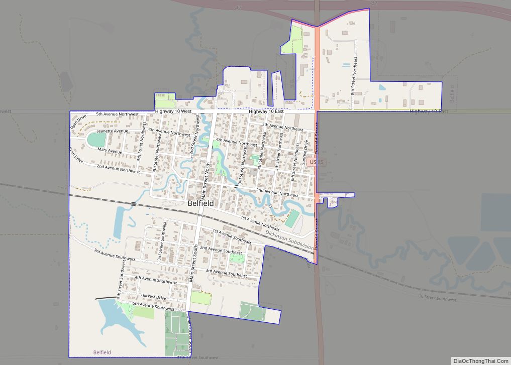 Map of Belfield city