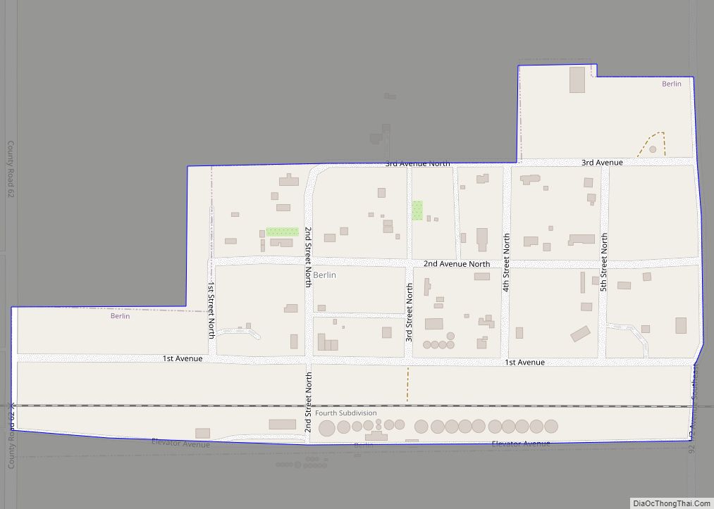 Map of Berlin city, North Dakota