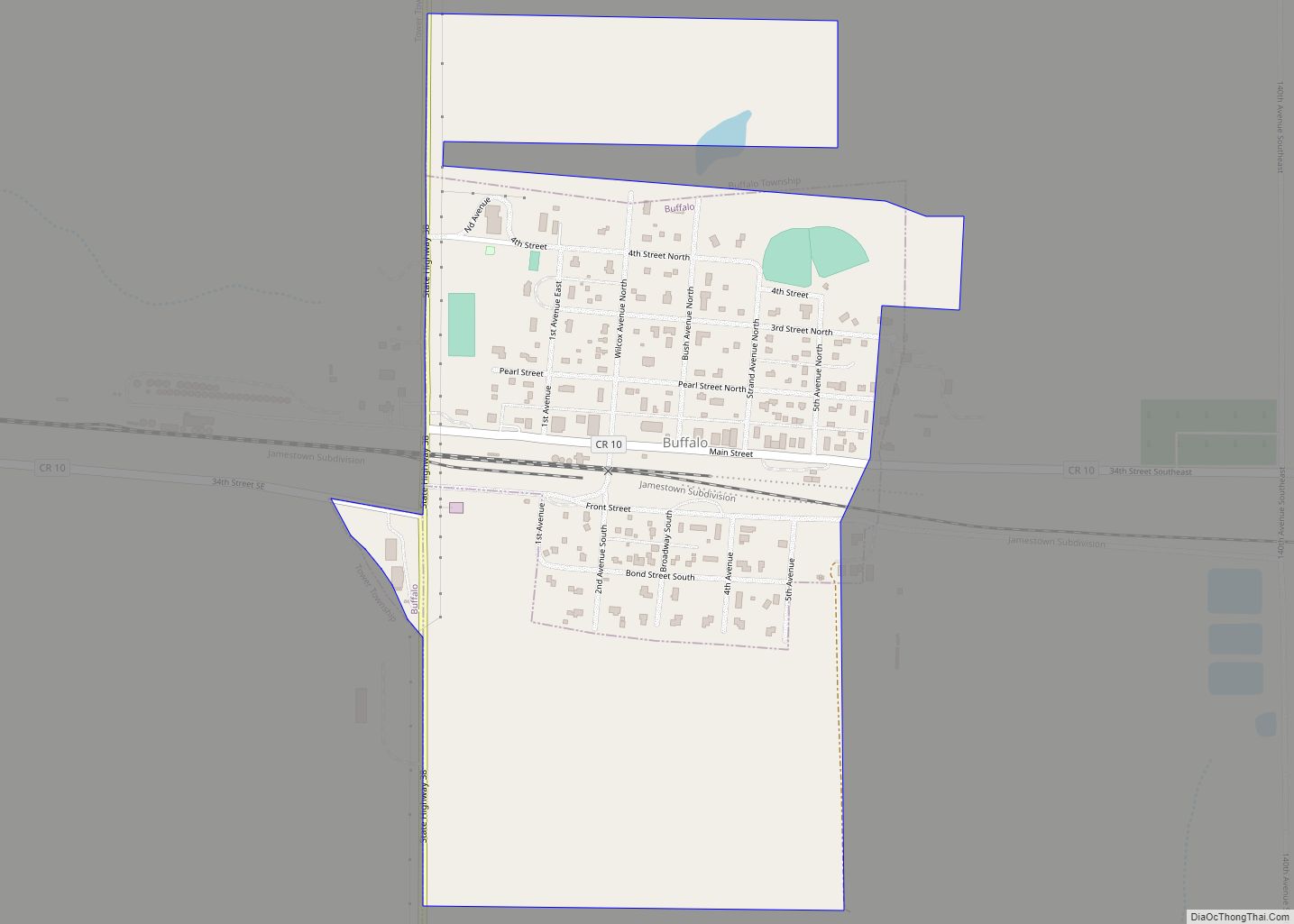 Map of Buffalo city, North Dakota