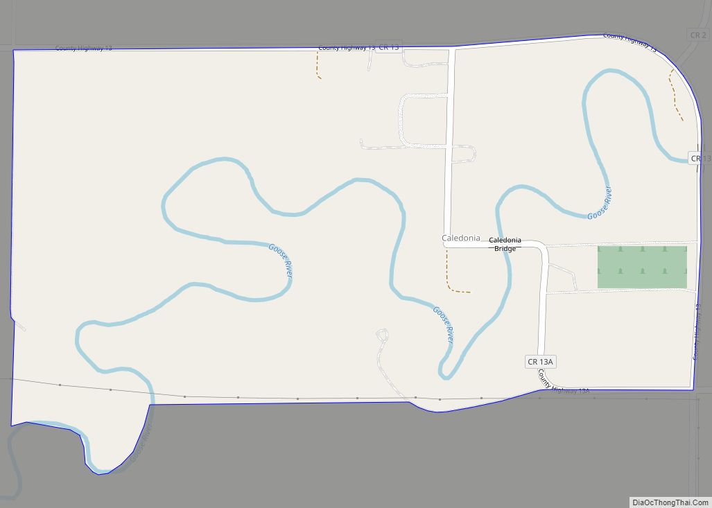 Map of Caledonia CDP, North Dakota