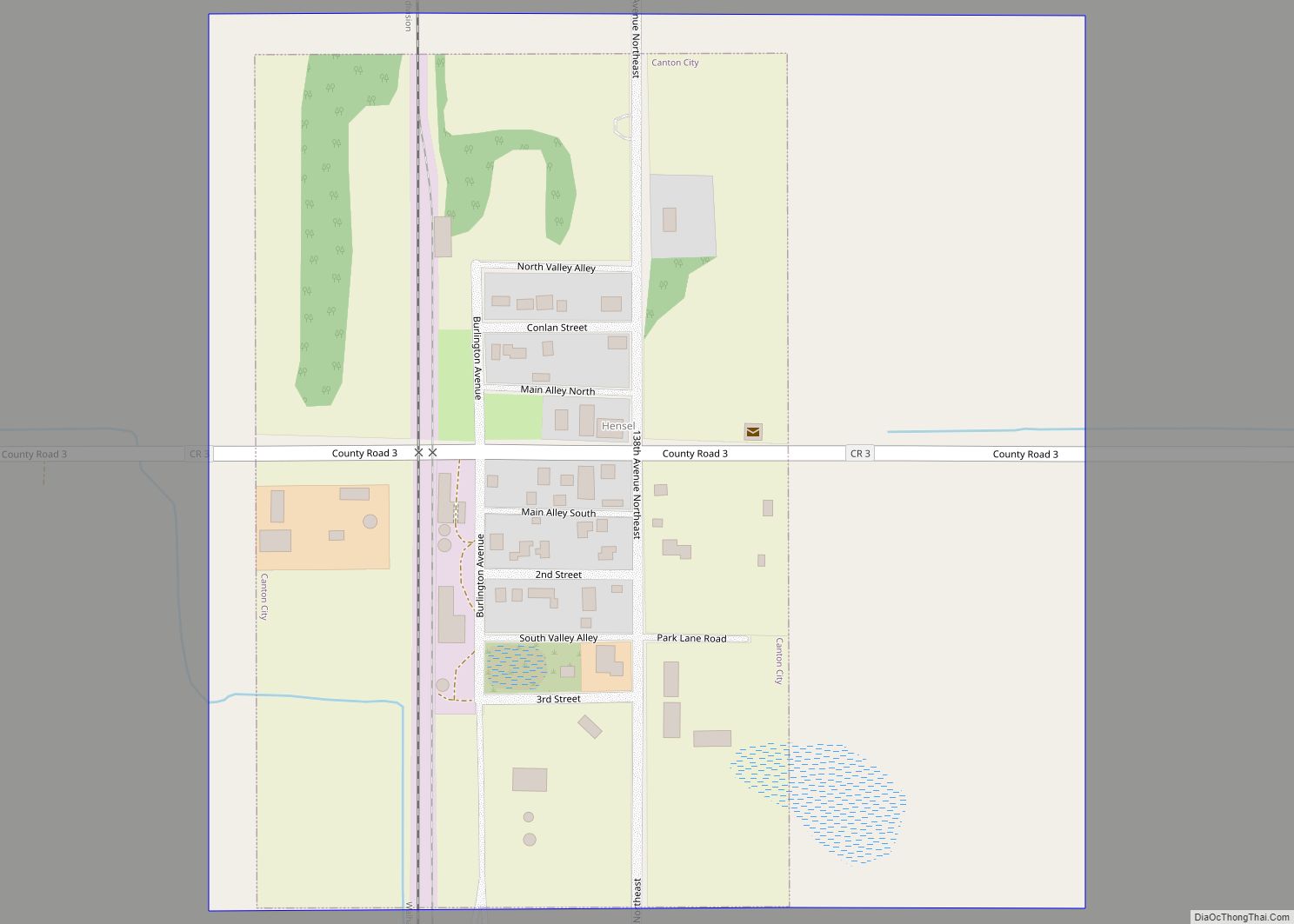 Map of Canton City (Hensel) city