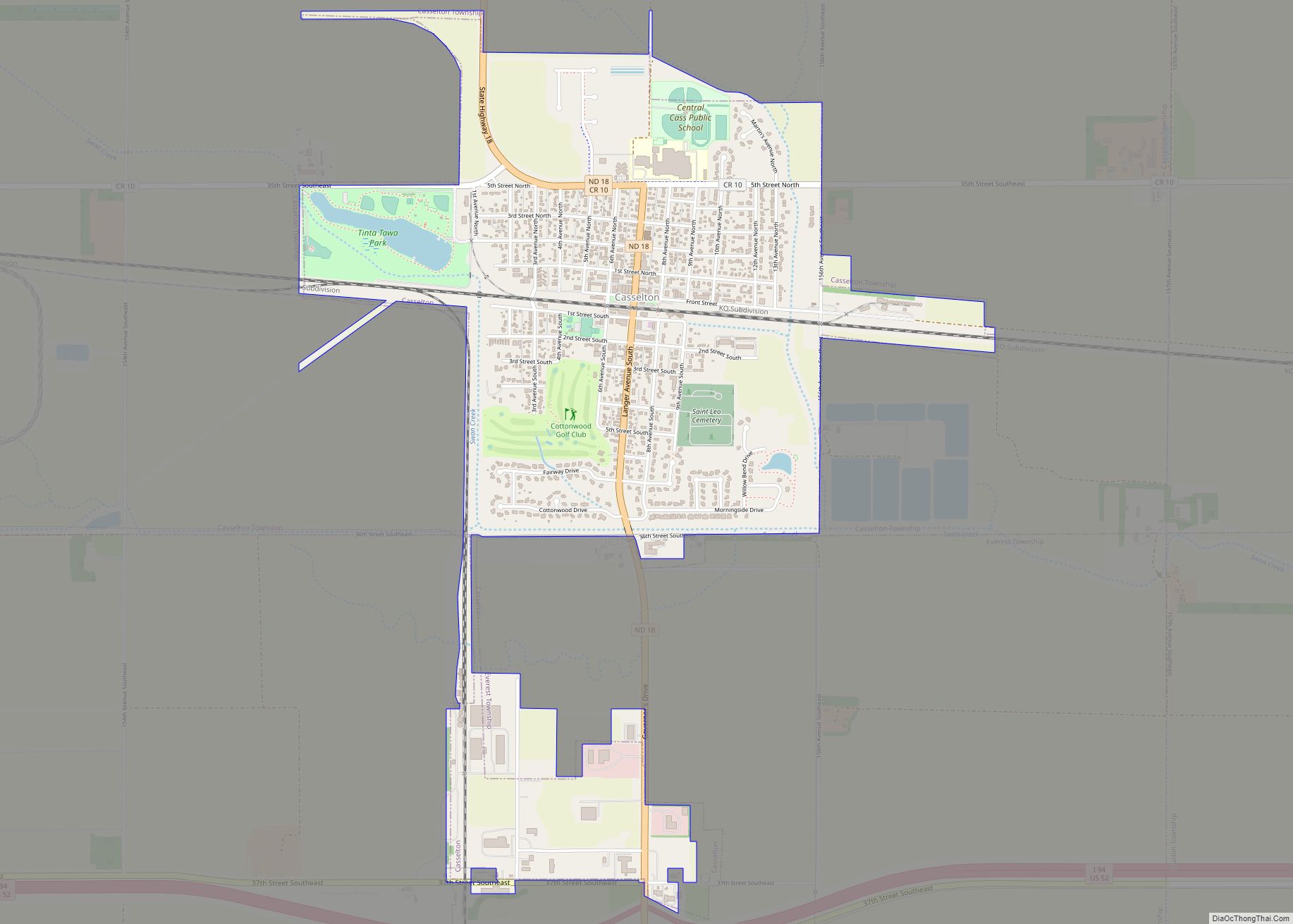 Map of Casselton city