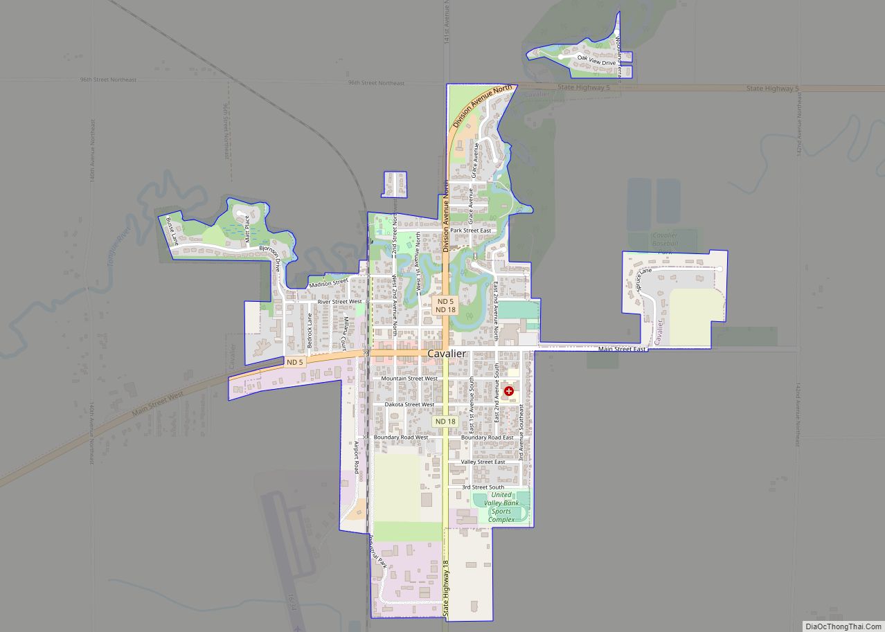 Map of Cavalier city