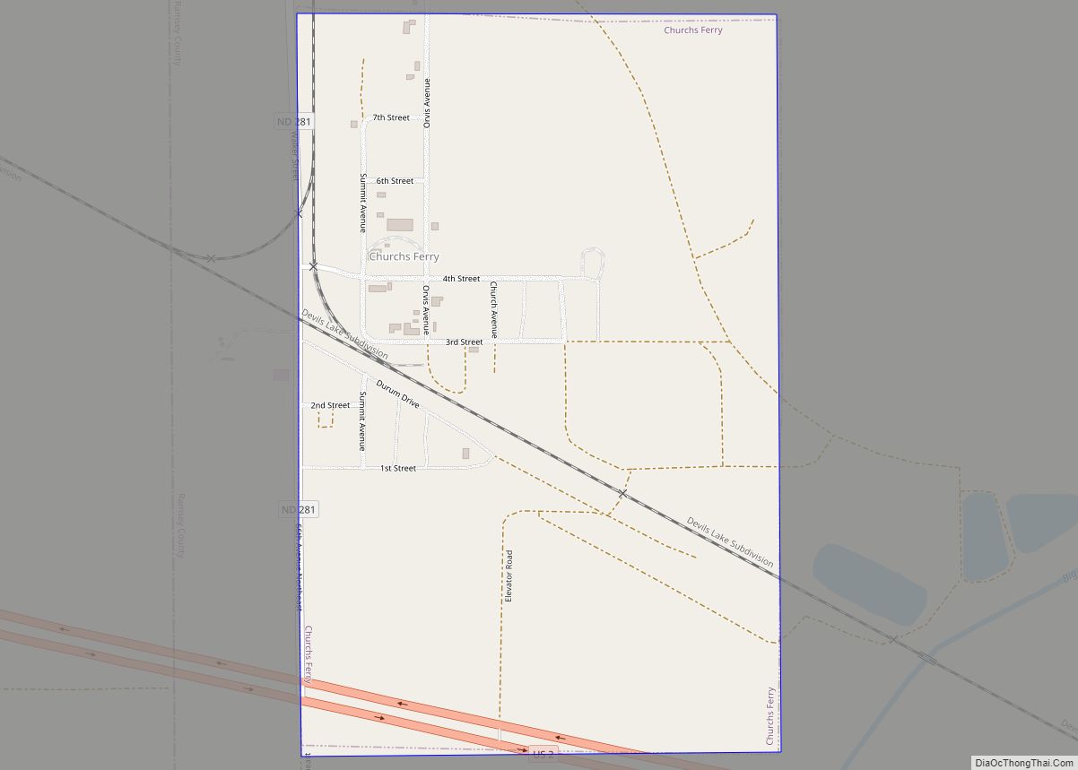 Map of Churchs Ferry city