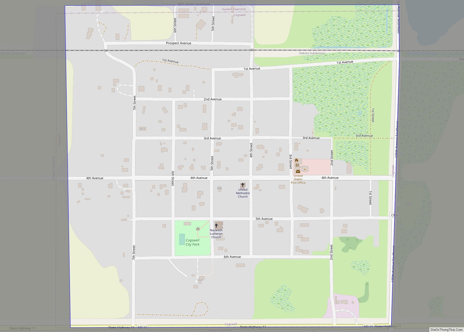 Map of Cogswell city