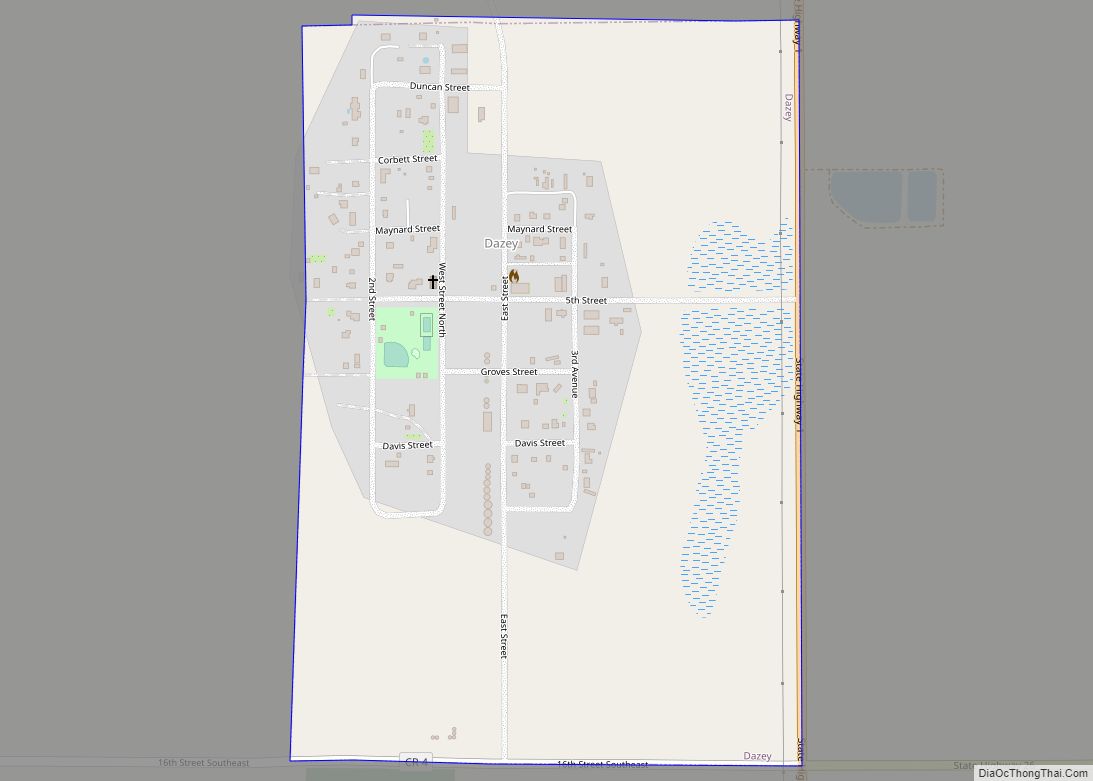 Map of Dazey city