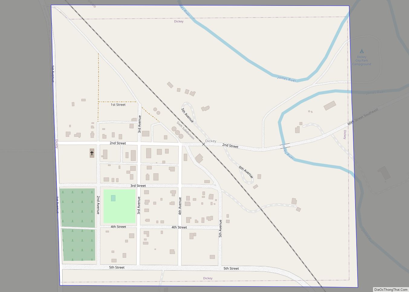 Map of Dickey city