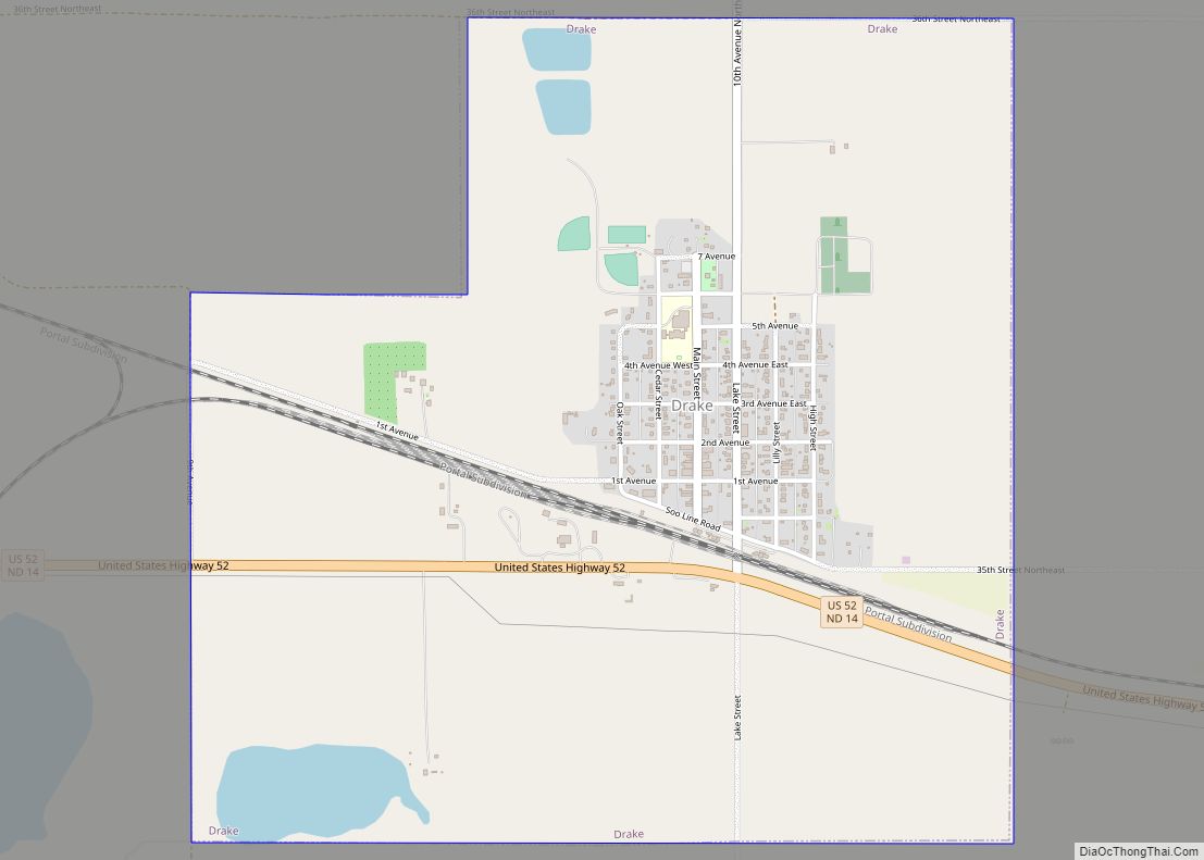 Map of Drake city