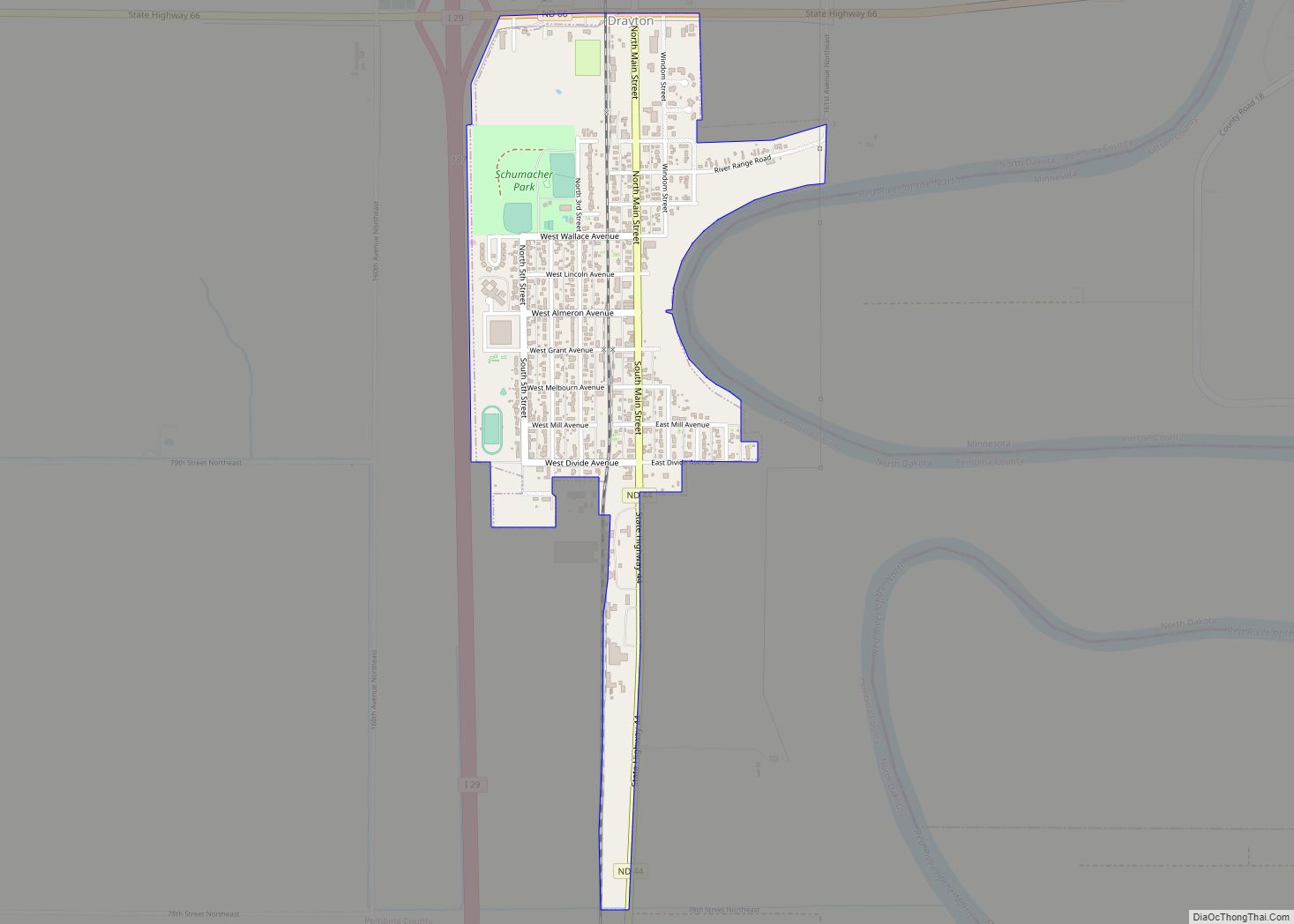 Map of Drayton city