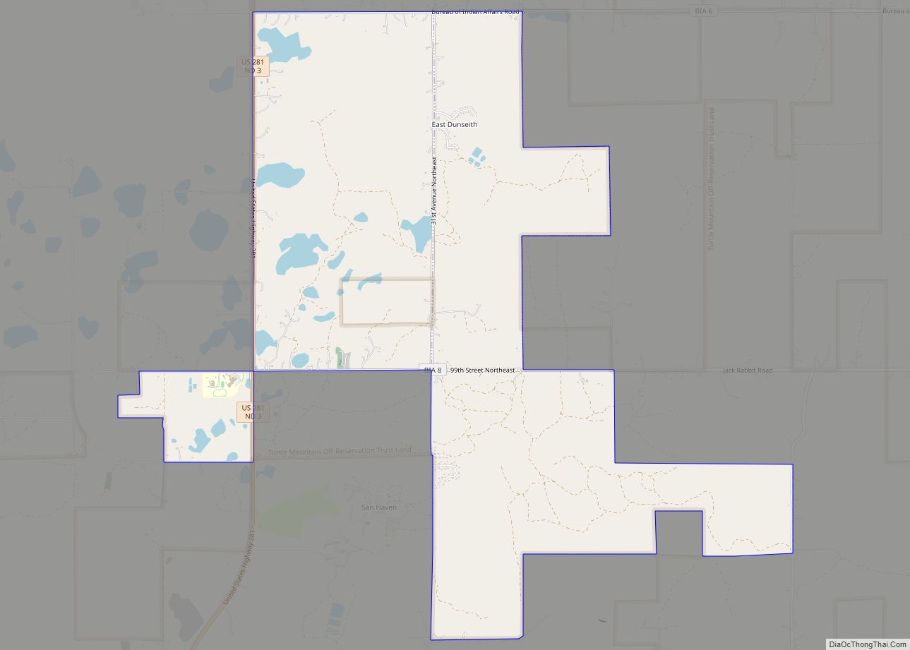 Map of East Dunseith CDP