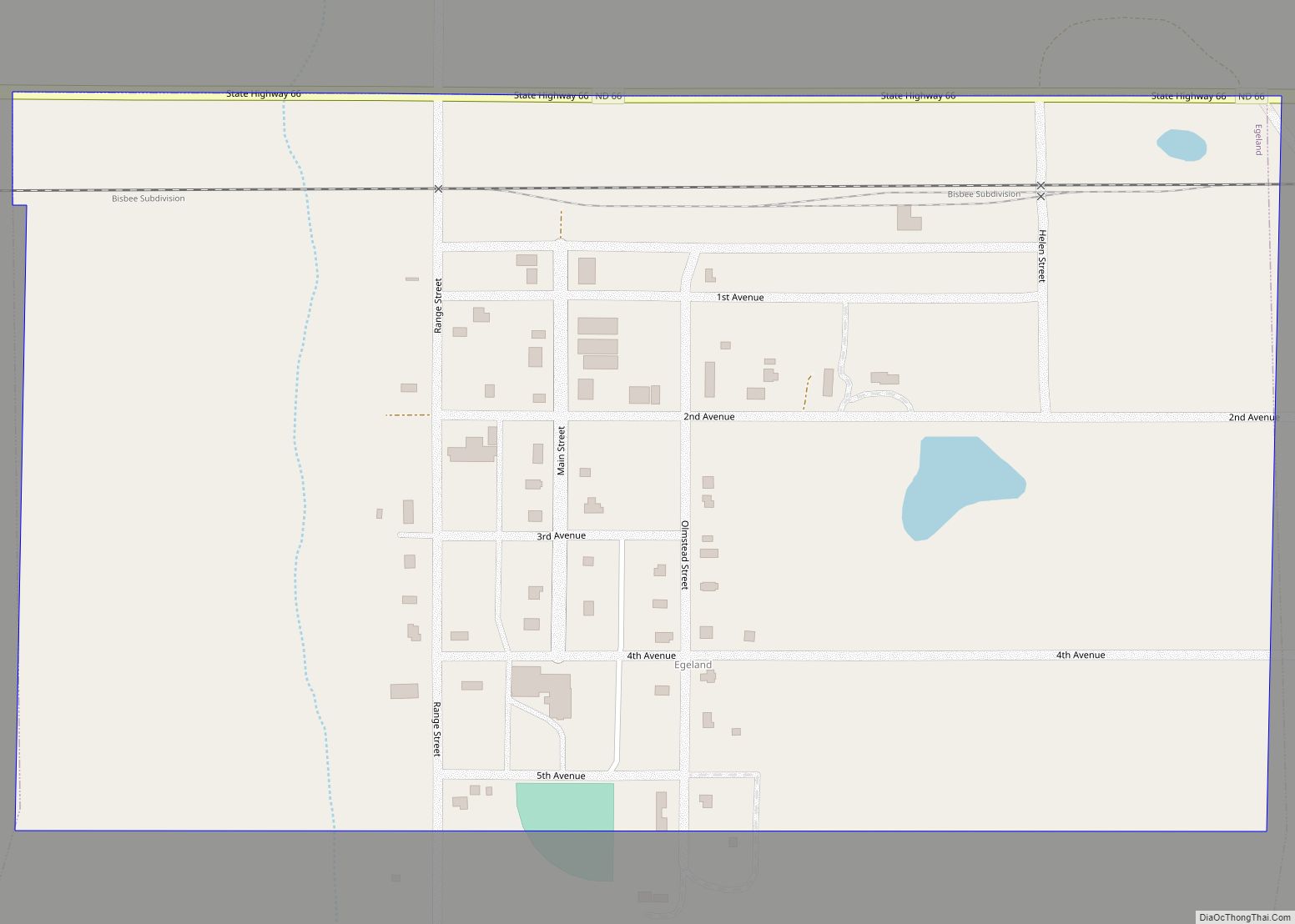 Map of Egeland city