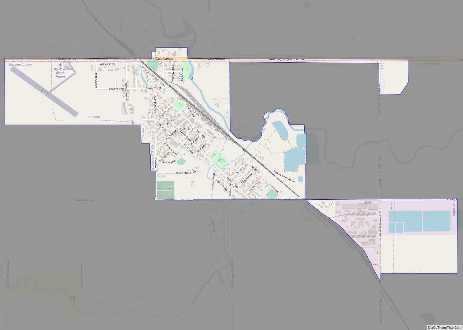 Map of Enderlin city