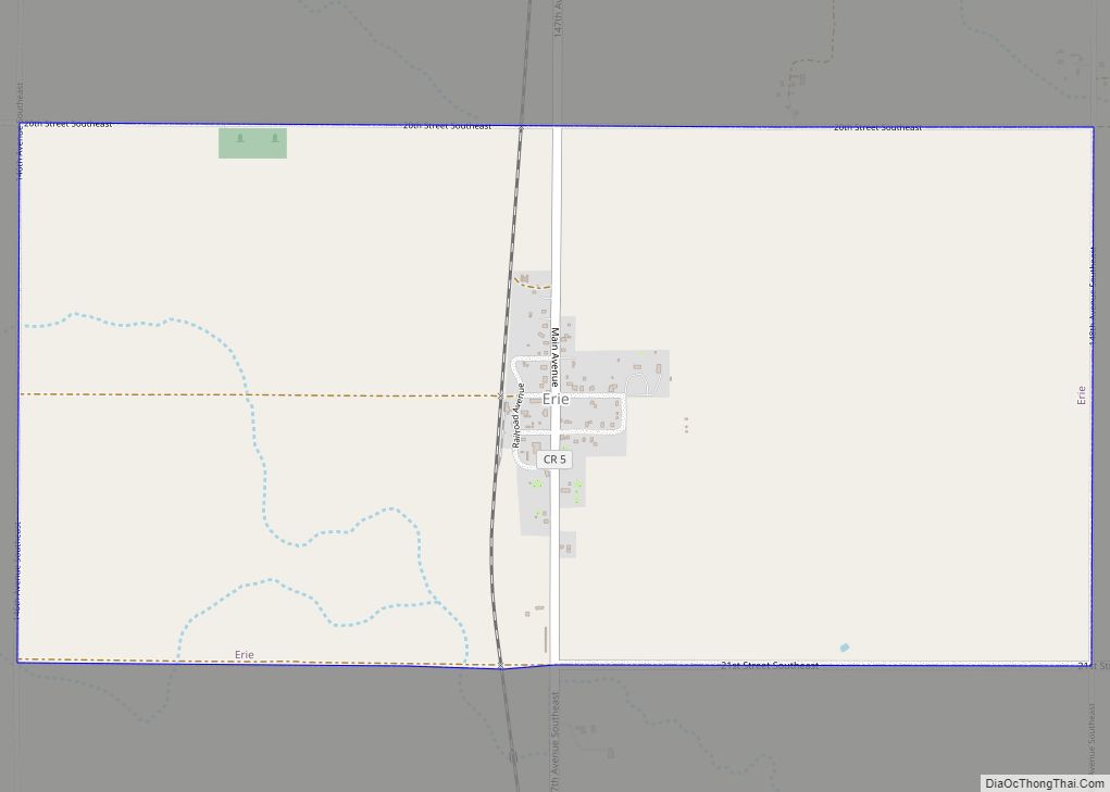 Map of Erie CDP, North Dakota