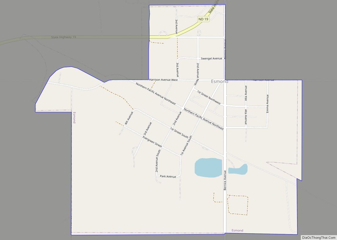 Map of Esmond city