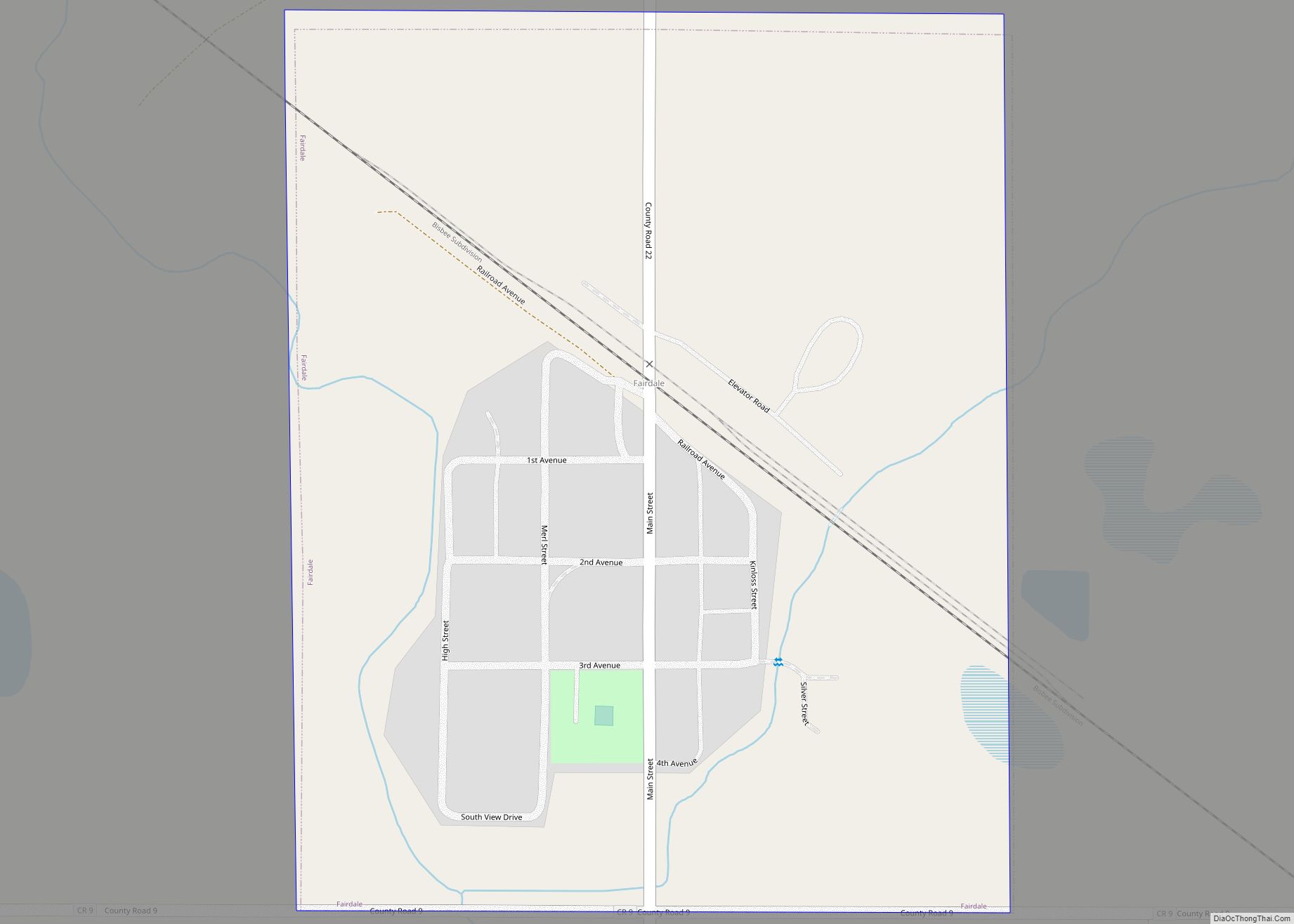 Map of Fairdale city, North Dakota